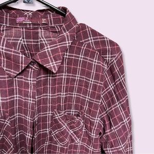 Burgundy/Wine Prana Button Down Flannel